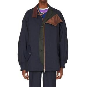 KOLOR Textured Casual Jacket with Distinctive Collar